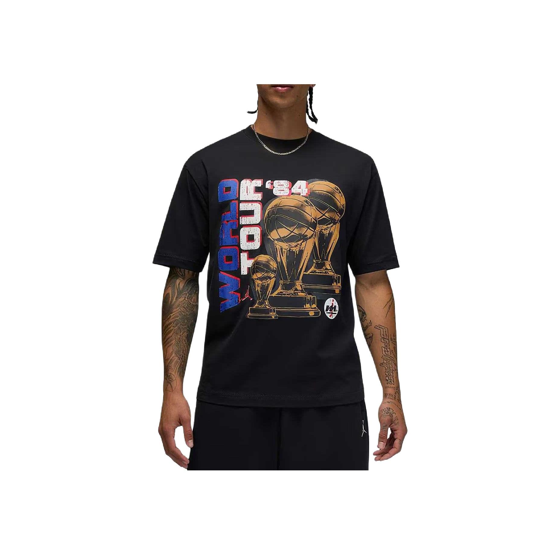 

Jordan Comfortable Skin-Friendly Round Neck T-Shirt Men tops HV3899-010 XXL