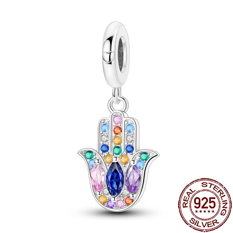 Charms Copper Hamsa Hand All-Seeing Eye Horus Fatima Protection Beads Fit Bracelet Necklace Women Diy Jewelry