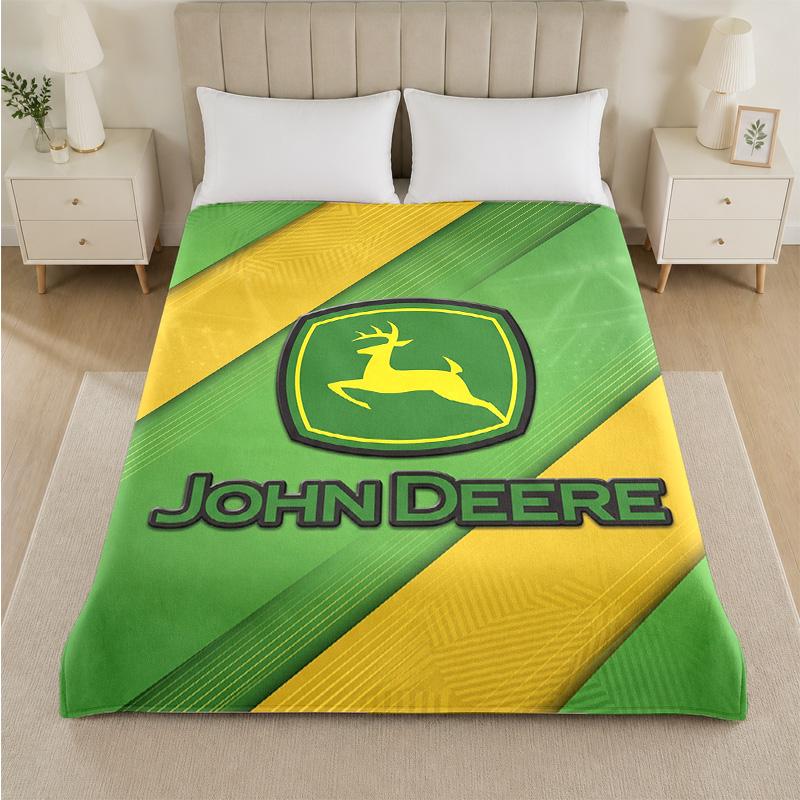 john deere Print Flannel Blanket Cozy Lightweight Plush Throw Blanket For Bed Sofa Household Use