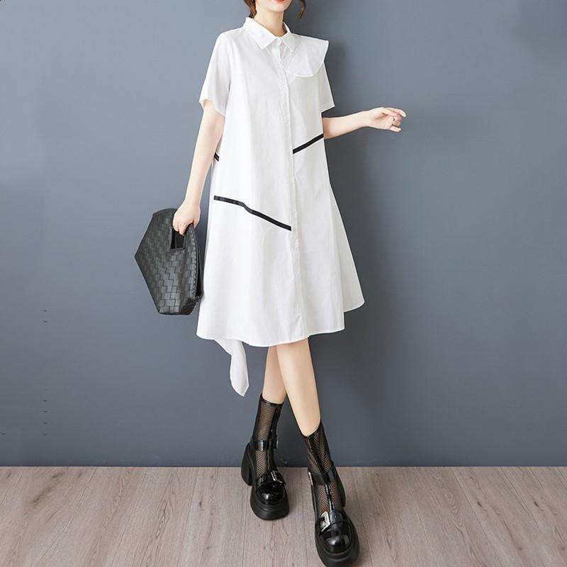 Short Sleeve Plus Size Vintage New In Dresses for Women Casual Loose Long Summer Shirt Dress
