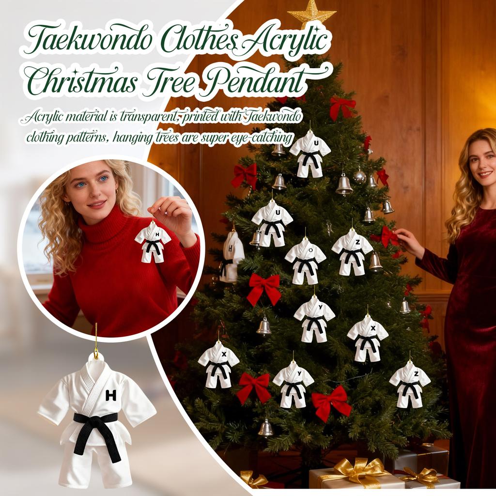 Personalized Custom Acrylic 2D Flat Taekwondo Clothes Christmas Tree Decoration