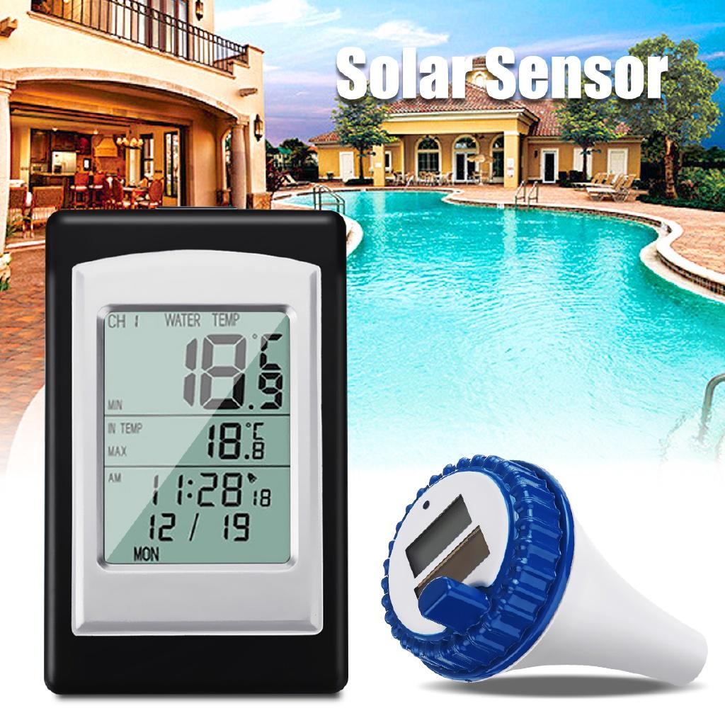 Profesjonelt digitalt trådløst svømmebassengtermometer SPA Flytende temperaturmåler Med kanaler/Kalender/Tidsalarm