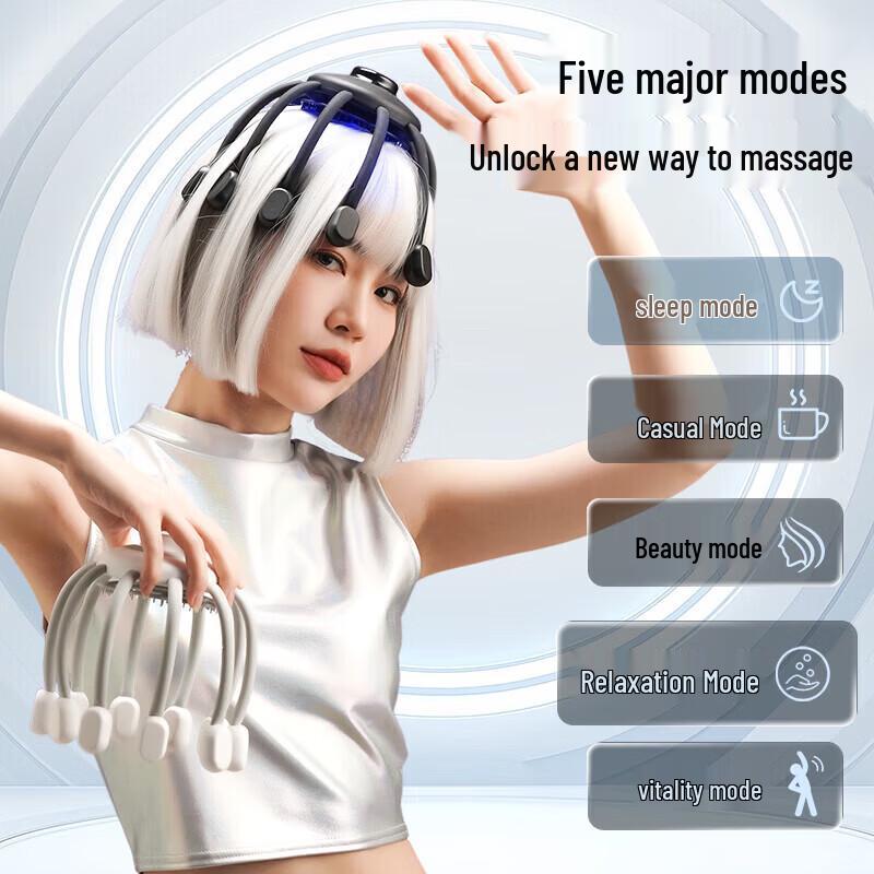 HEZHENG Multi-dimensional Electric Head Massager CN Plug (adapter Included)