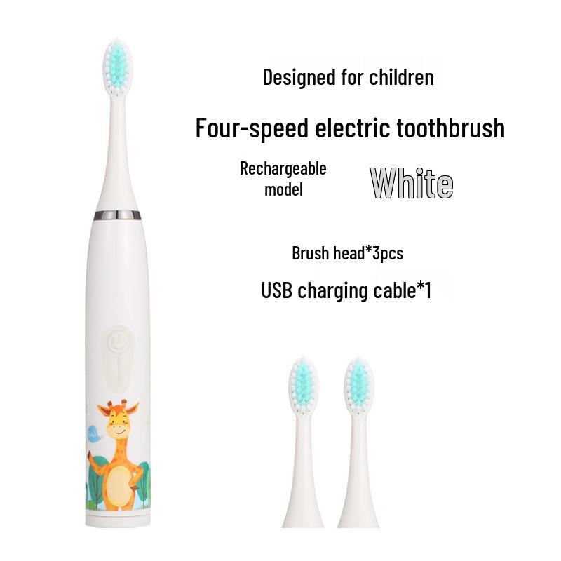 Cartoon-Themed IP7 Waterproof Kids' Sonic Electric Toothbrush with Soft U-Shaped Bristles
