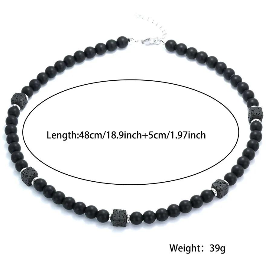 New Mens Short Necklace Natural Stone Healing Accessory Fashion Jewelry Gift For Him 8mm Onyx Obsidian Stone Neck Accessories