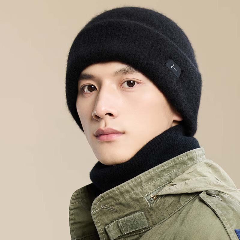 JIUMU Men s Thick Warm Cashmere Knitted Beanie One Size