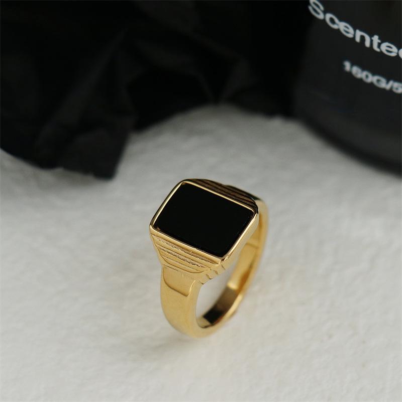 Retro Gold Rectangle Ring for Women - Cool & Fashionable Style