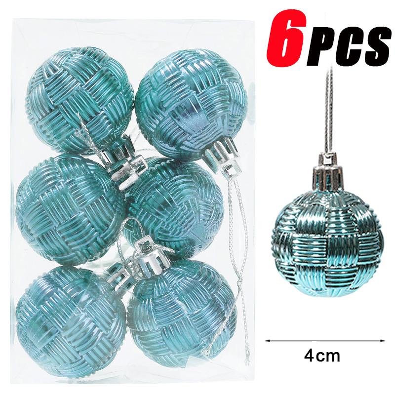 6Pcs Christmas Ball Ornaments With Painted Xmas Tree Hanging Pendant New Year Gifts For 2025 Christmas Navidad Party Decoration