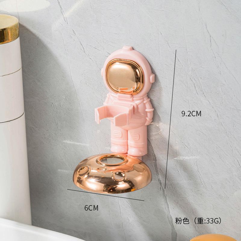 

Toothbrush Holders For Bathrooms Panda Head Toothbrush Holder Electric Wall-Mounted Holder Child Squeezer Punch Free Paste Rack розовый