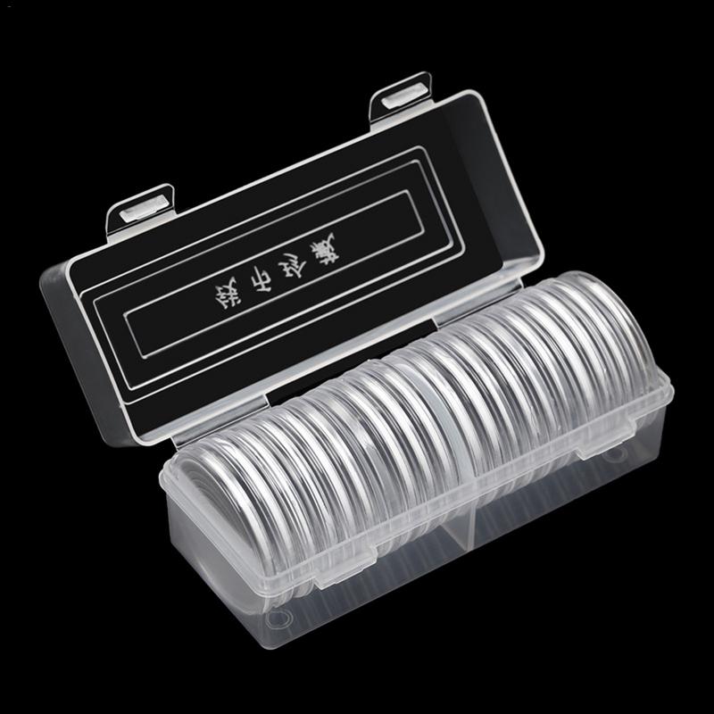 20pcs Ancient Coins Coin Storage Box For 18/23/28/33/38 Mm Coins Coin Holder Capsules Clear Case Box Coins Storage Box Protector