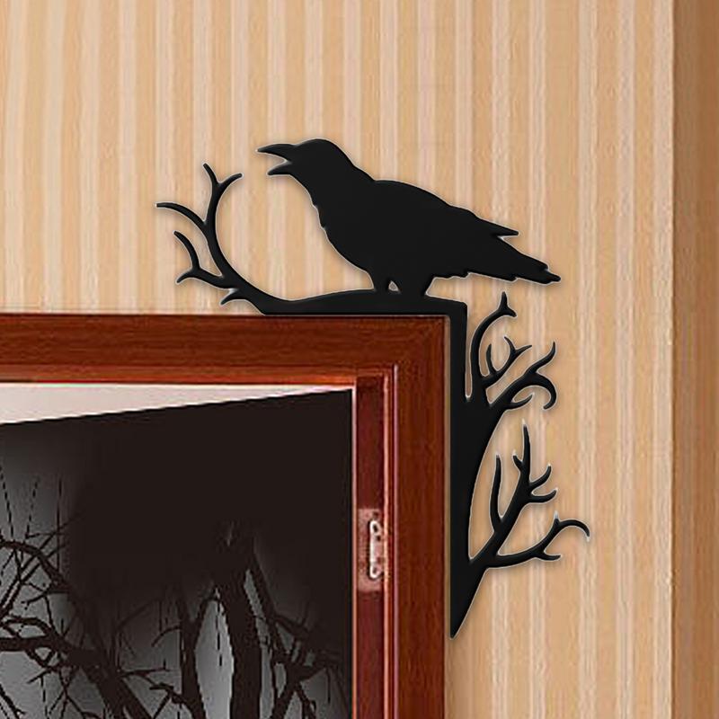 Decorations For Door Corner Door Corner Sign Metal Crow Door Topper Door Ornament Welcome Sign Elegant Waterproof Home Wall
