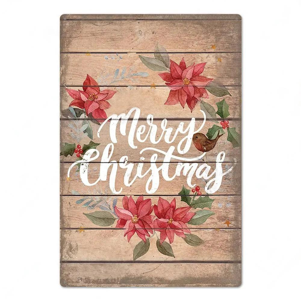 Vintage Tin Signs Merry Christmas Posters Decor Plaque Metal Plate Garden Wall Art Room Decoration New Years Gift