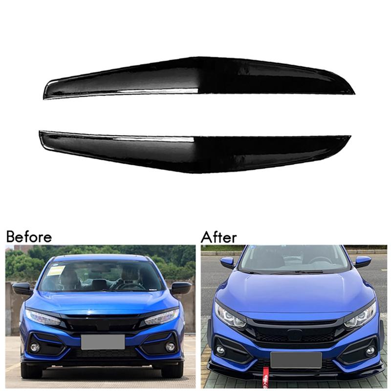 Front Bumper Lip Splitter Fin Air Knife Auto Body Kit Car Spoiler For Honda Civic FK8 Si Type-R 2019-2025