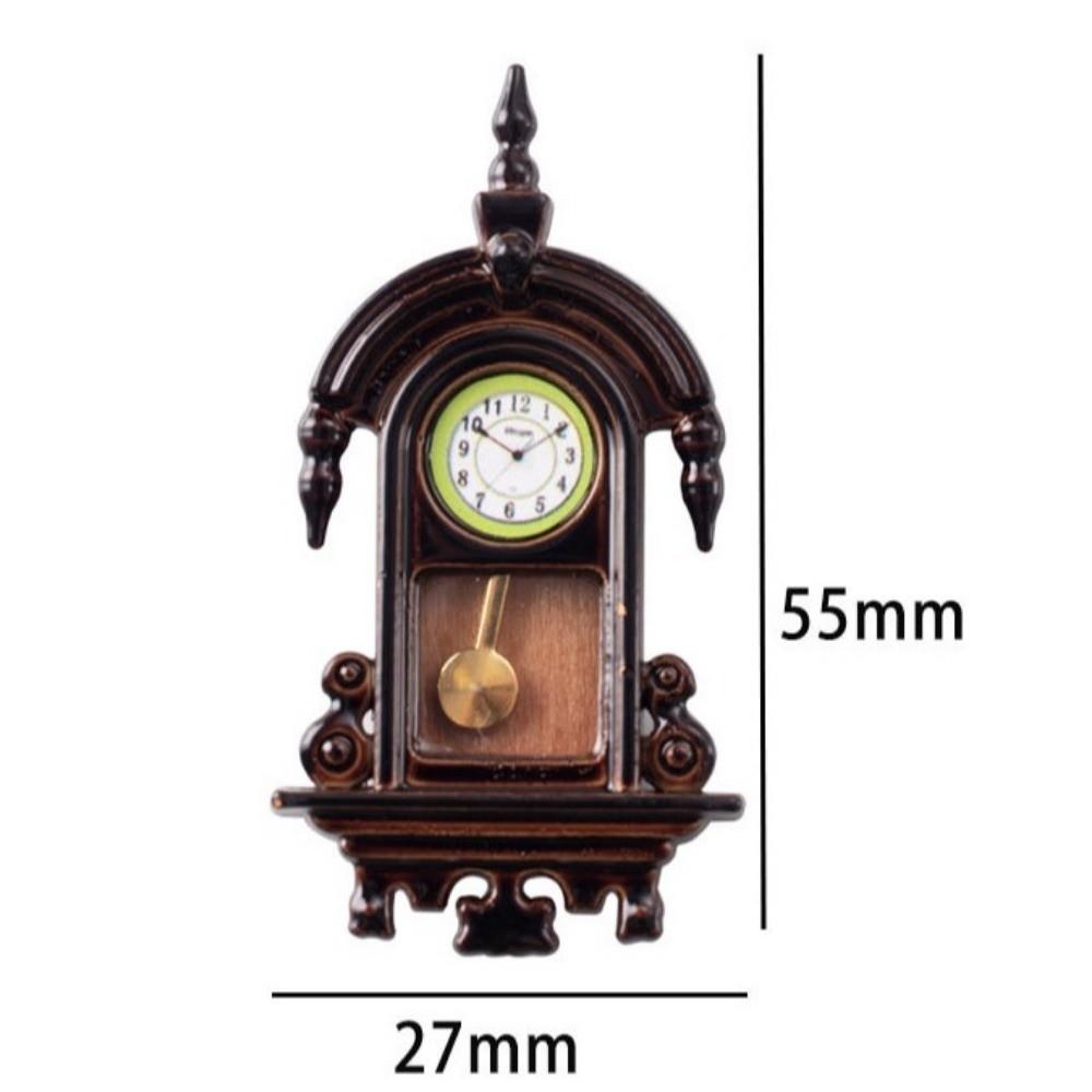 1/12th Scale Doll House Wall Clock Classic Simulation Wall Clock Model Micro Scene Retro Dollhouse Miniatures Living Room Decor