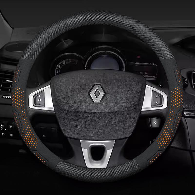 Für Renault Clio Megane 3 Scenic Laguna Logan Kadjar Kangoo Sandero CAPTUR DUSTER Karbonfaser Wildleder Auto Lenkradbezug