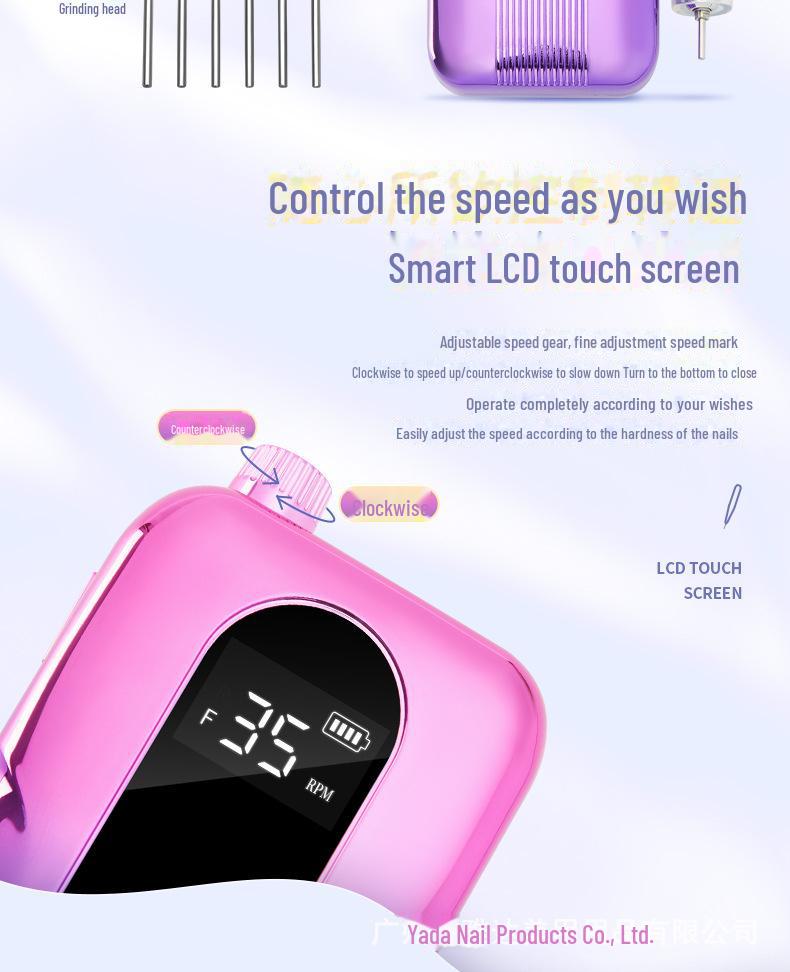 Rechargeable Portable Nail Polish Remover & Polisher 0-35,000 RPM