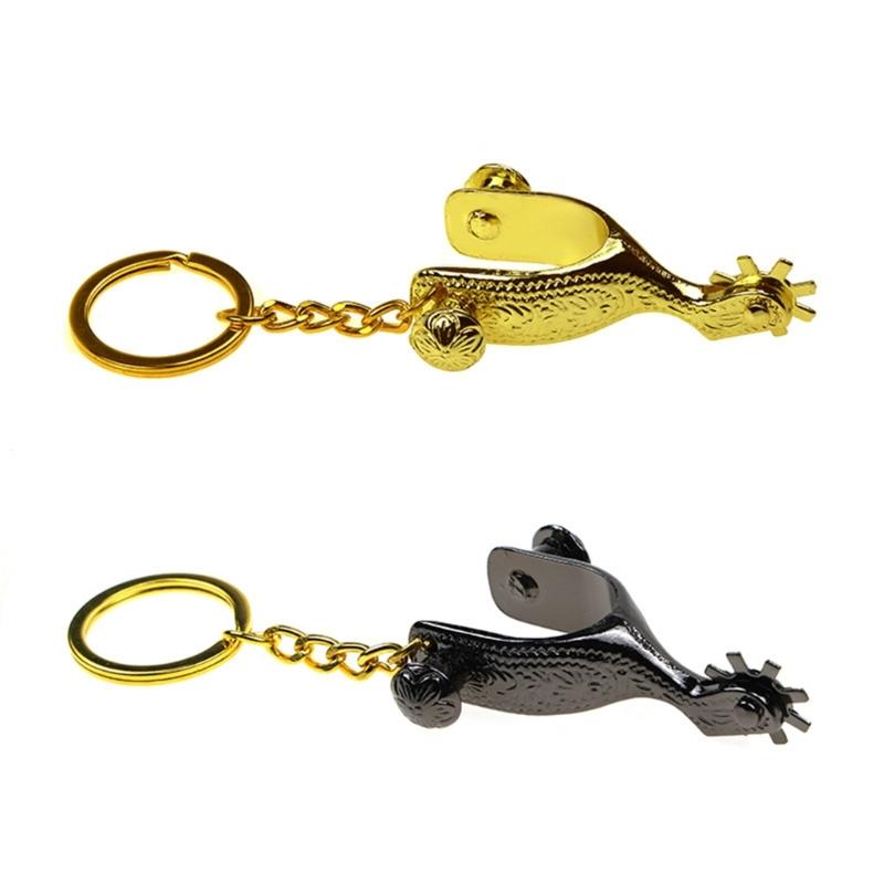 Western Charm Alloy Spur Keychain Vintage Equestrian Gift Bag Hanging Decoration For Cowboy Enthusiasts