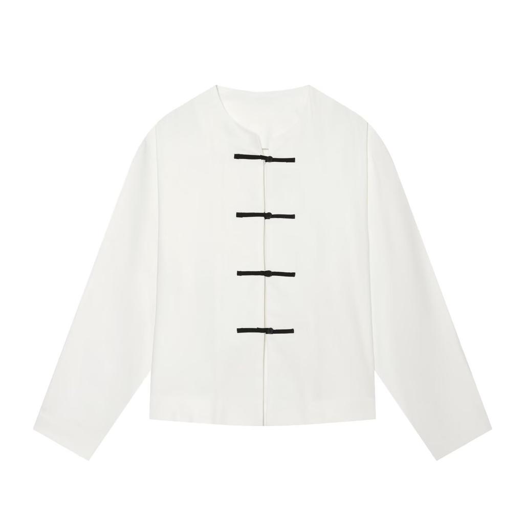 European and American Style, New Women's Clothing, Fashionable, Versatile, Button Details, White Elegant Shirt 0601