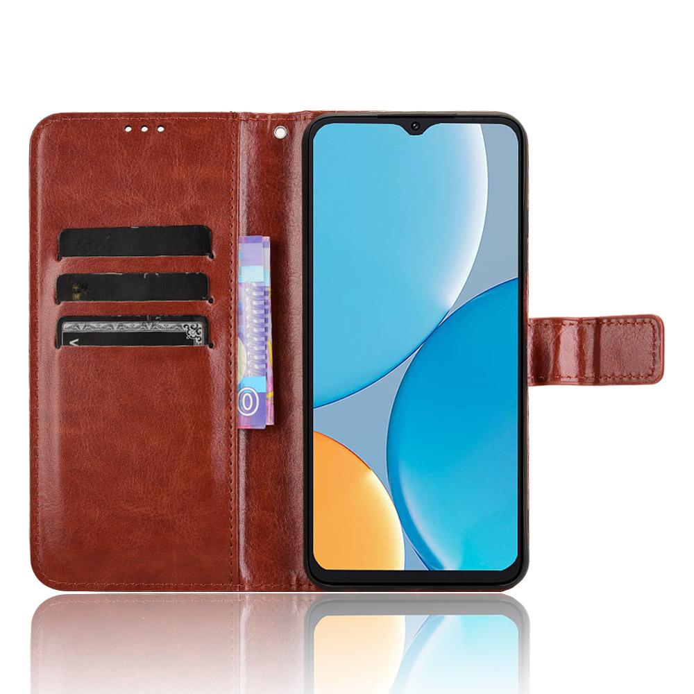 For itel A50C A669L Case Crazy Horse Texture PU Leather Phone Wallet Cover