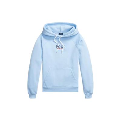 Polo FW22 Logotyptryckt Huvtröja Långärmad Tröja Dam sweatshirt Blå WMPOKNINFB20347-400