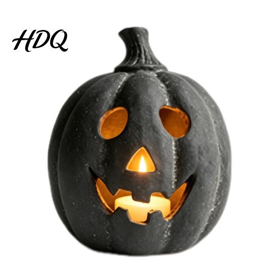 Decoratieve Lantaarns Halloween Pompoen Kaarsenhouder Hars Lantaarn Theelichthouder met Herbruikbare Feestelijke Ornamenten Uitgesneden Gezicht voor Herfst Boerderij