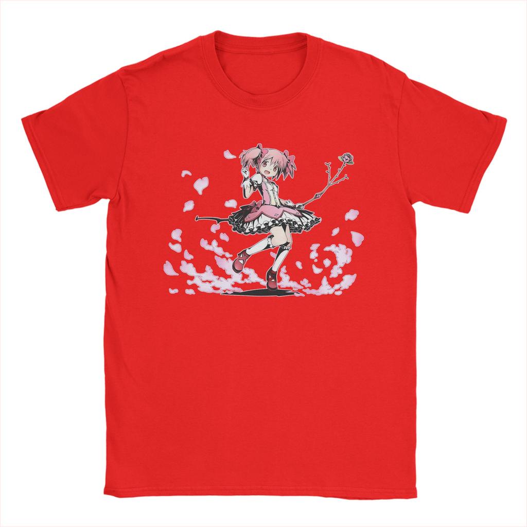 Madoka Mahou Shoujo Unisex T Shirts Puella Magi Madoka Magica Anime Tee Shirt Short Sleeve O Neck TShirts Pure Cotton Clothing