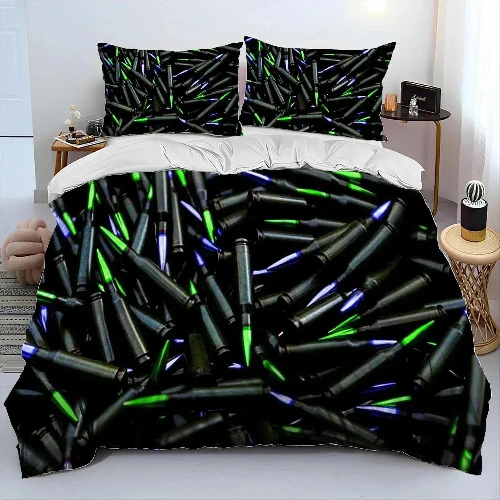 

Комплект постельного белья с 3D винтовкой, револьвером, патроном, пистолетом, пододеяльником, пододеяльником, наволочкой, комплект постельного белья размера «king-size» 70x133cm