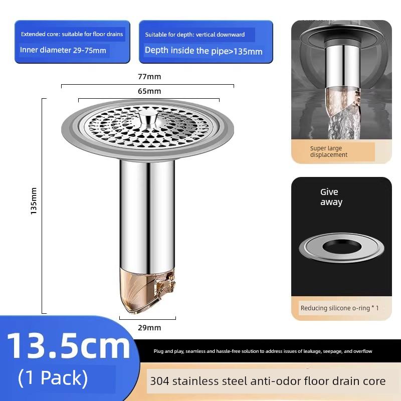 Magnetic Anti-Odor Core for Bathroom Floor Drain, Universal Bathroom Drain Pipe Filter, Anti-Insect and Anti-Odor Device for Toilet