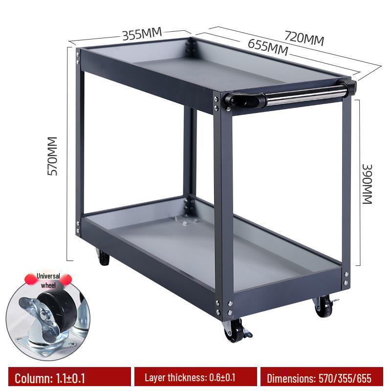 Three-Layer Multi-Functional Mobile Tool Cart - Thickened Cold-Rolled Steel
