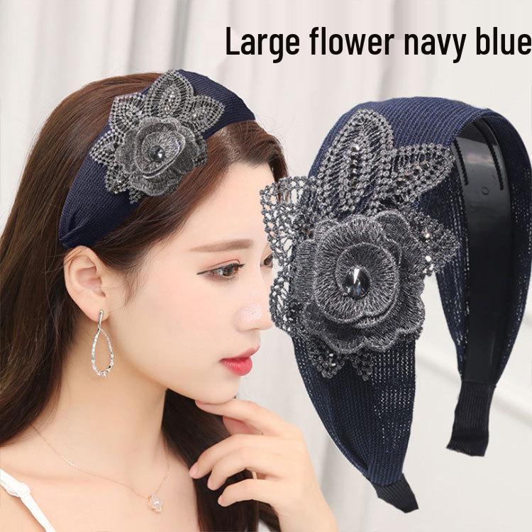 Elegant Wide-Brim Flower Headband – Breathable, Non-Slip Hair Accessory for Women