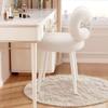 High-End Modern Minimalist Vanity Stool with Lambswool Backrest