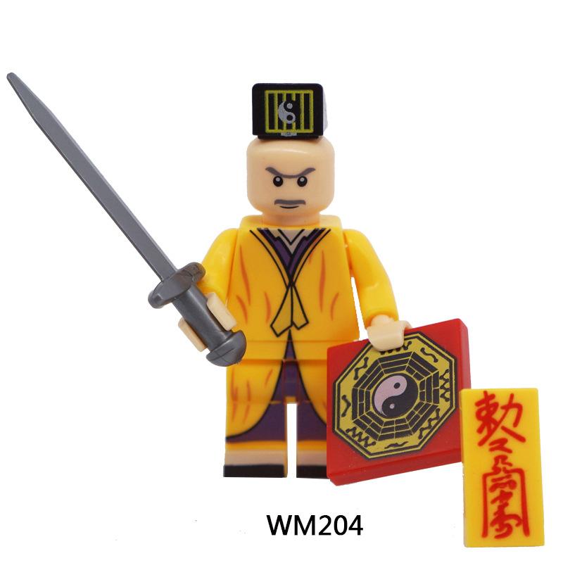 Wm204 214 215 216 X429 Линь Чжэнъин Династия Цин Зомби Конструктор Кукла Игрушка Мешок The height of the figurine is about 4.5cm.