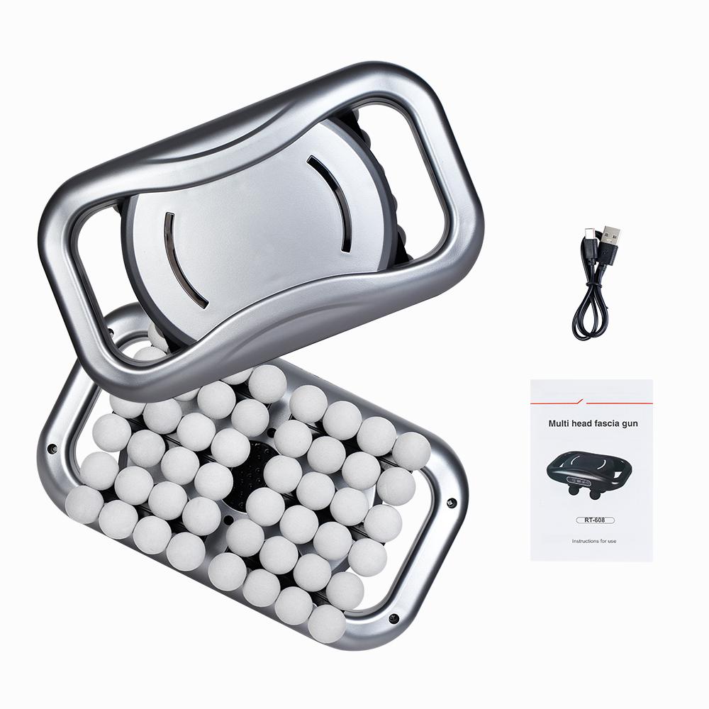 48-Head Fascia Gun High-Frequency Vibration Fascia Gun Back Waist Thigh Massager Neck Shoulder Massager Effectively Relax Muscle серый