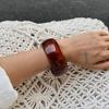 SHIXIN 5 Stile Vintage Braun Off-Weiß Dickes Harz Acryl Armreif Armband für Damen Trend Unregelmäßige Geometrie Rund Breit Armreif