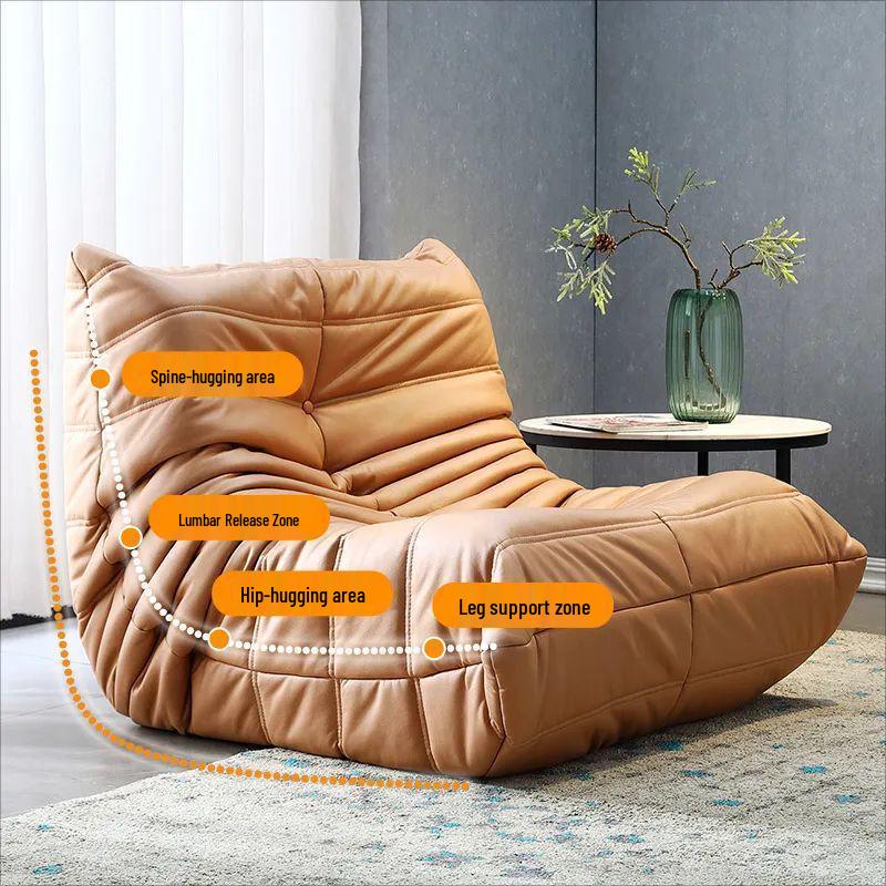 Caterpillar Bean Bag Sofa, Large Tatami Recliner for Balcony or Bedroom