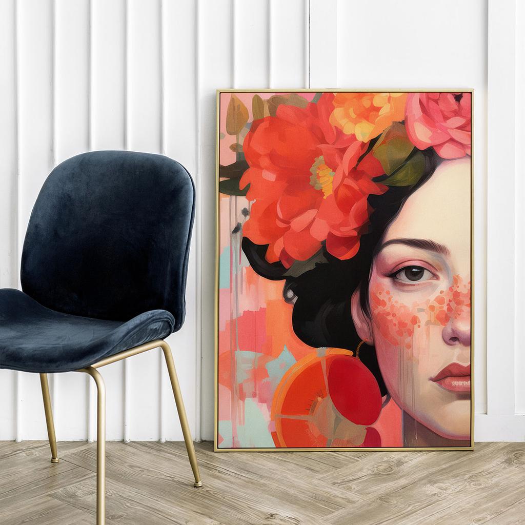 Plakat portret kwiaty