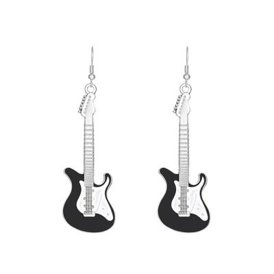 New Alloy Guitar Drop Earrings Personality Punk Punk Electric Guitar Earrings Guitar Personalized Fashion Earrings Women