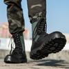 Mens Mid-Calf Leather Boots British Style Plain Flat Heel Non-Slip Casual