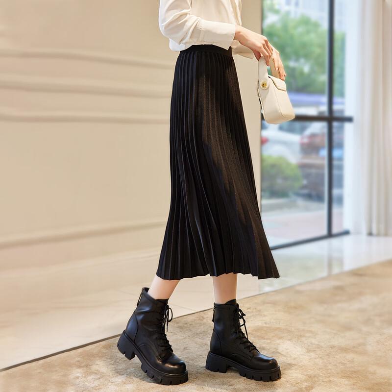 Women's Elegant Pleated Midi Skirt