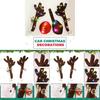 Plush Led Reindeer Antler Car Decor Kit With Lighted Nose And Tail For Festive Vehicle Ornamentation