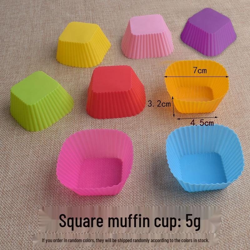 Stampi in Silicone Cuore Stella Rettangolo Rosa Muffin e Torta - 7CM