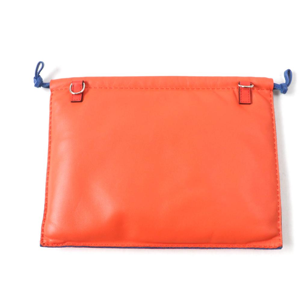 Very Good HERMES Cosmetics Pouch Pillow Anjou Miro Swift with Serie Buttons Used