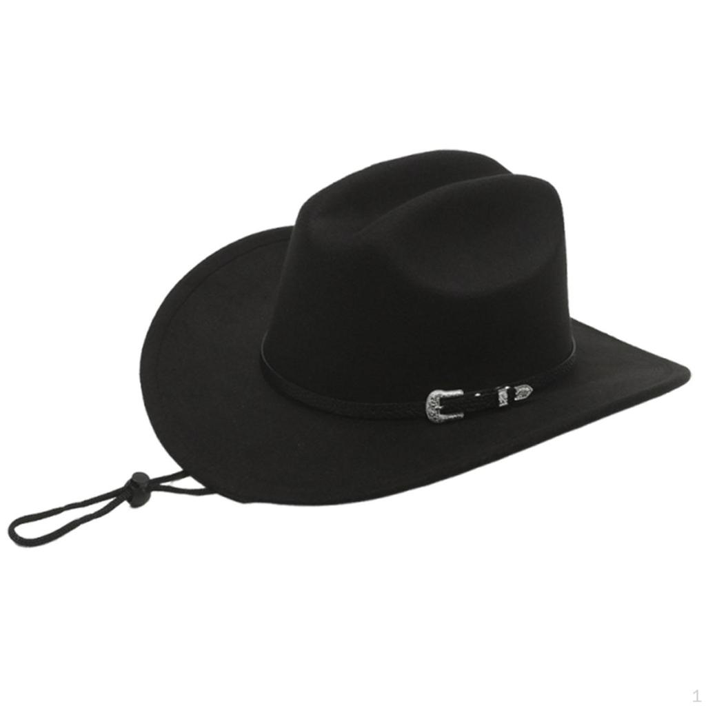 Classic And Trendy Western Cowboy Hat with Adjustable Cord for Shows Carnivals