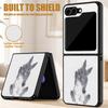 Cute Cat Rabbit Print Case For Samsung Z Flip 8 7 FE 6 5 4 Hybrid Leather Skin Hard PC Bumper Cover For Galaxy Z Flip8 Flip7 Flip6 Flip5