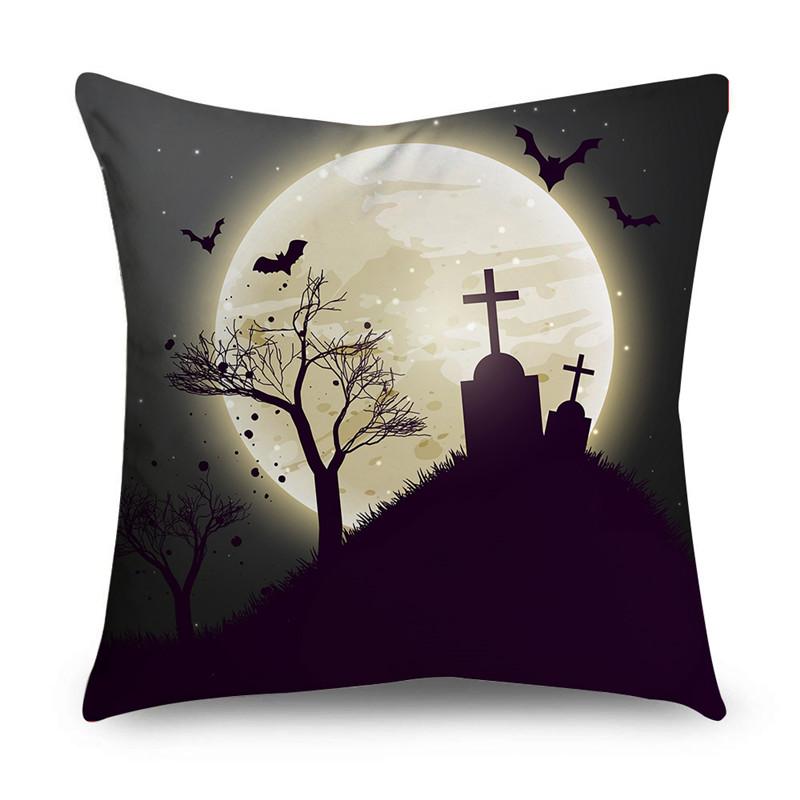 Halloween Theme Horror Pumpkin Print Pattern Cushion Cover Home Living Room Sofa Decoration Polyester Zipper Pillow Pillow Cover