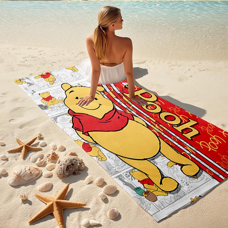 1Pc Winnie Pooh Adventure Beach Towel, Quick Dry, Multi-Use for Beach Pool Gym Yoga Home Travel, Christmas, Halloween, Xmas Gift S929571