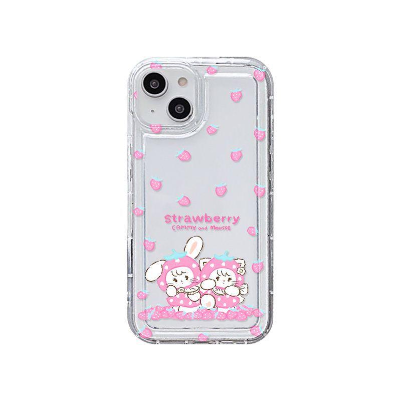 Strawberry mikko applies to iPhone17ProMax airbag mobile phone case 14Pro Apple 16/15 simple ins wind