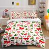 Christmas Candy Cane and Holly Bedding Set Bedding Set (1 Duvet Cover, 2 Pillowcases, Duvet Not Included)