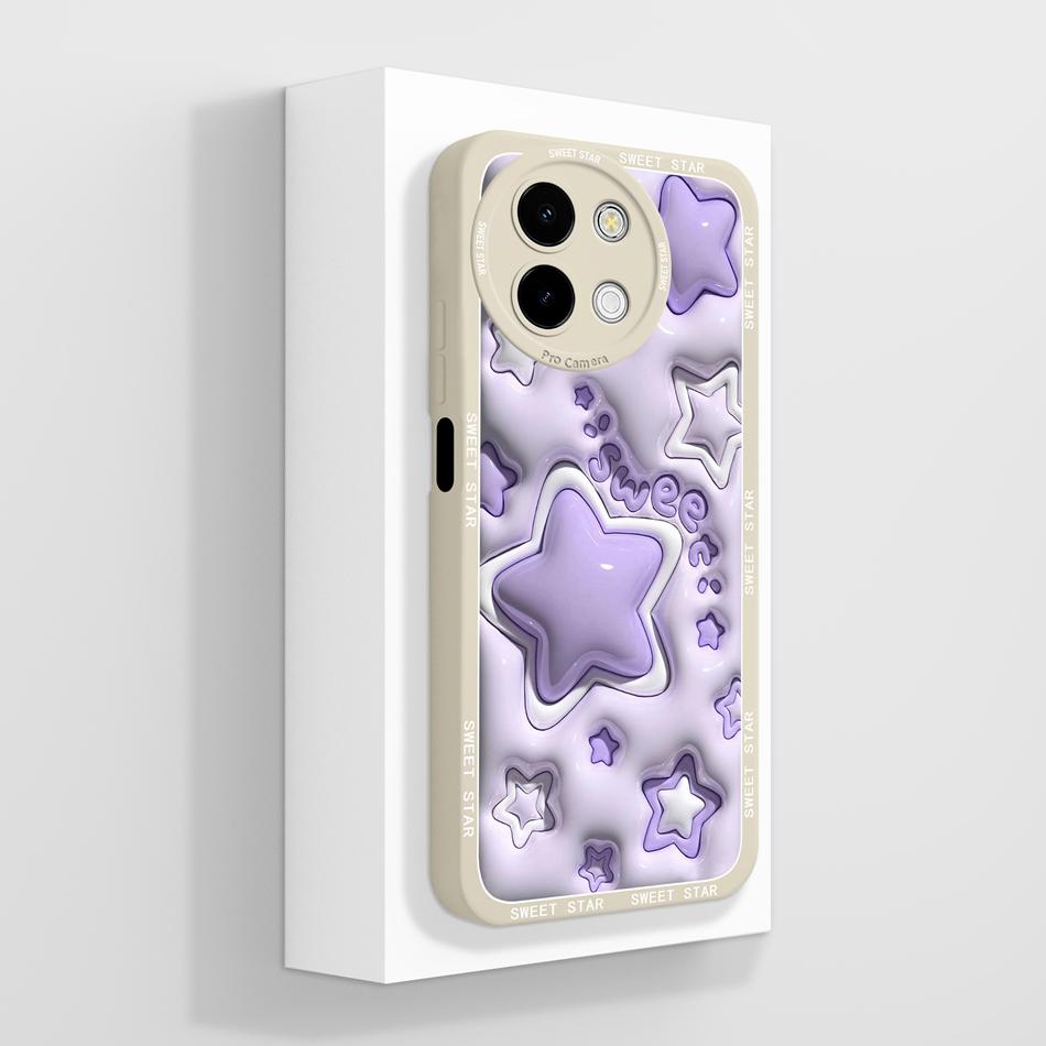 Case For Vivo Y38 Y58 T3X Y200i Y200T 5G Cute Panda Funda Soft Liquid Silicone Camera Protection Back Cover Shockproof Bumper