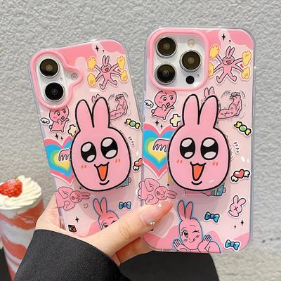 Single Layer Funny Rabbit for IPhone16promax for Apple 15 Mobile Phone Case for IPhone14 Female Model 13pro
